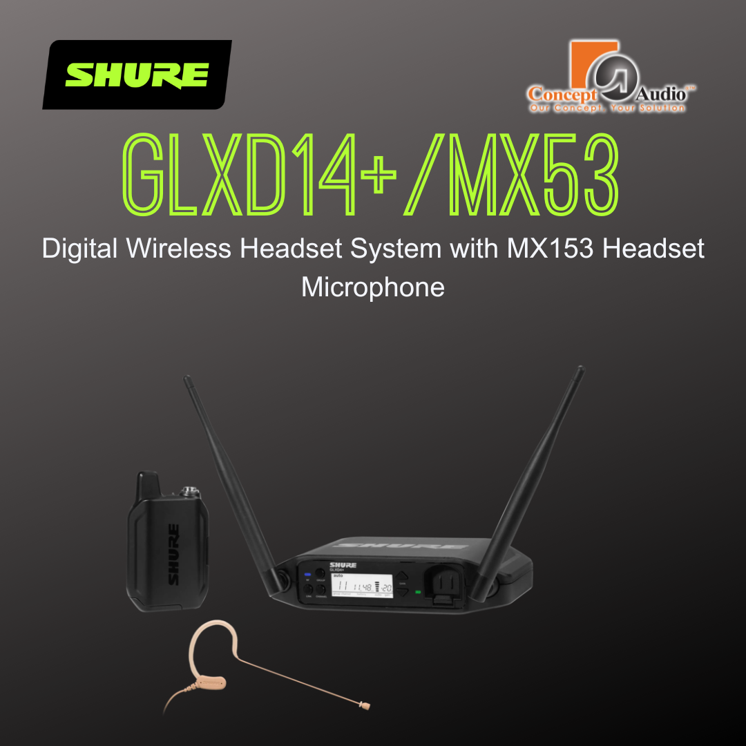 GLXD14+/MX53 Digital Wireless Headset System with MX153 Headset Microphone